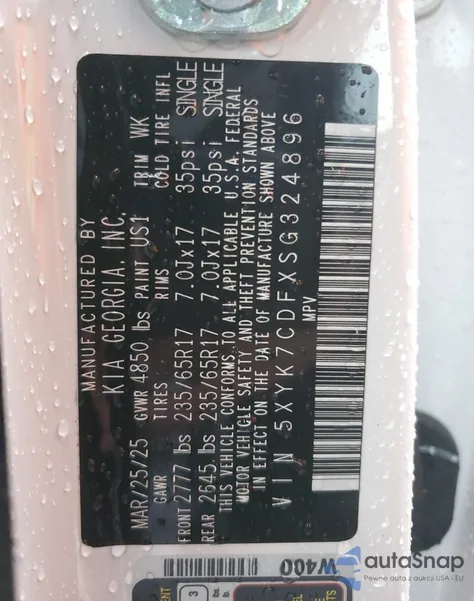 2025 Kia Sportage X-Pro из США, поврежденный, VIN 5XYK7CDFXSG324896